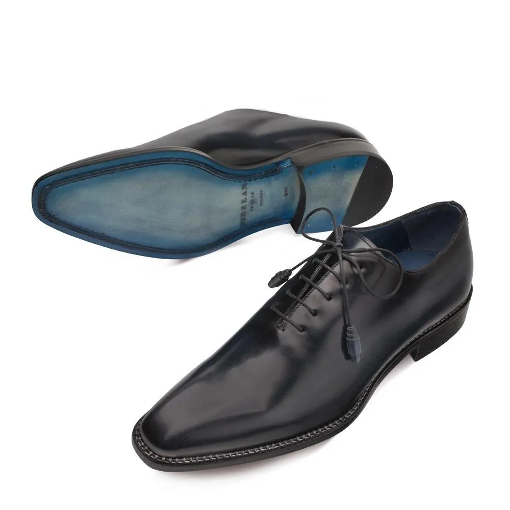 Mezlan Enterprise 9744 Men's Shoes Blue Plain Calf-Skin Leather Oxfords (MZ3239)