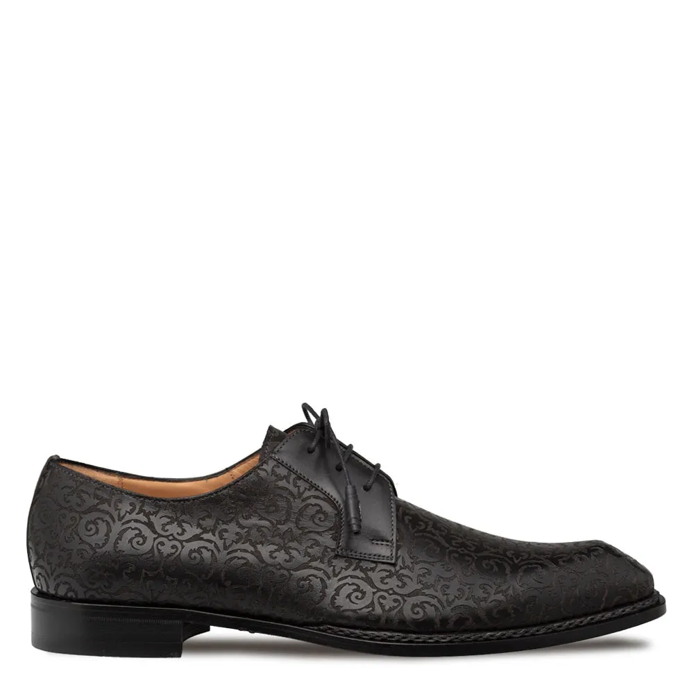 Mezlan Lontani 21039 Men's Shoes Black Embossed Calf-Skin Leather Derby Oxfords (MZ3707)