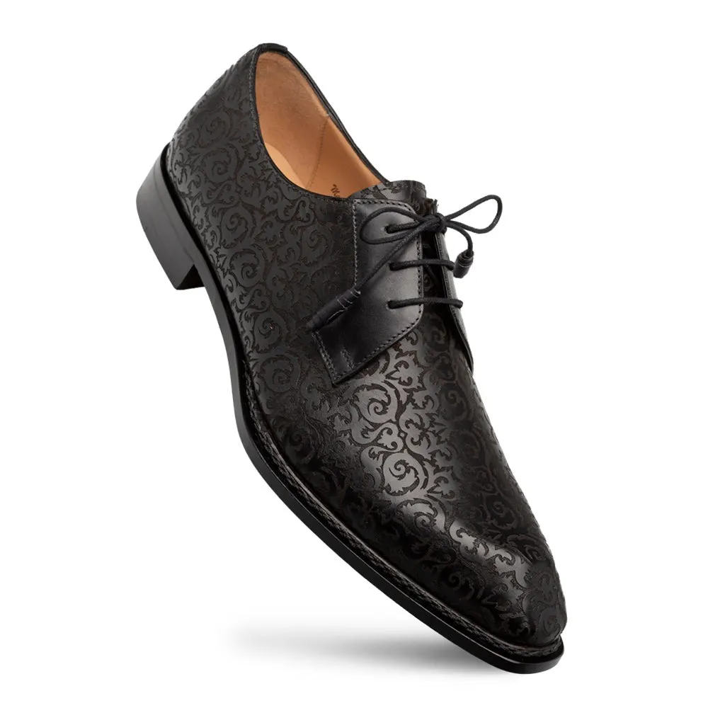 Mezlan Lontani 21039 Men's Shoes Black Embossed Calf-Skin Leather Derby Oxfords (MZ3707)