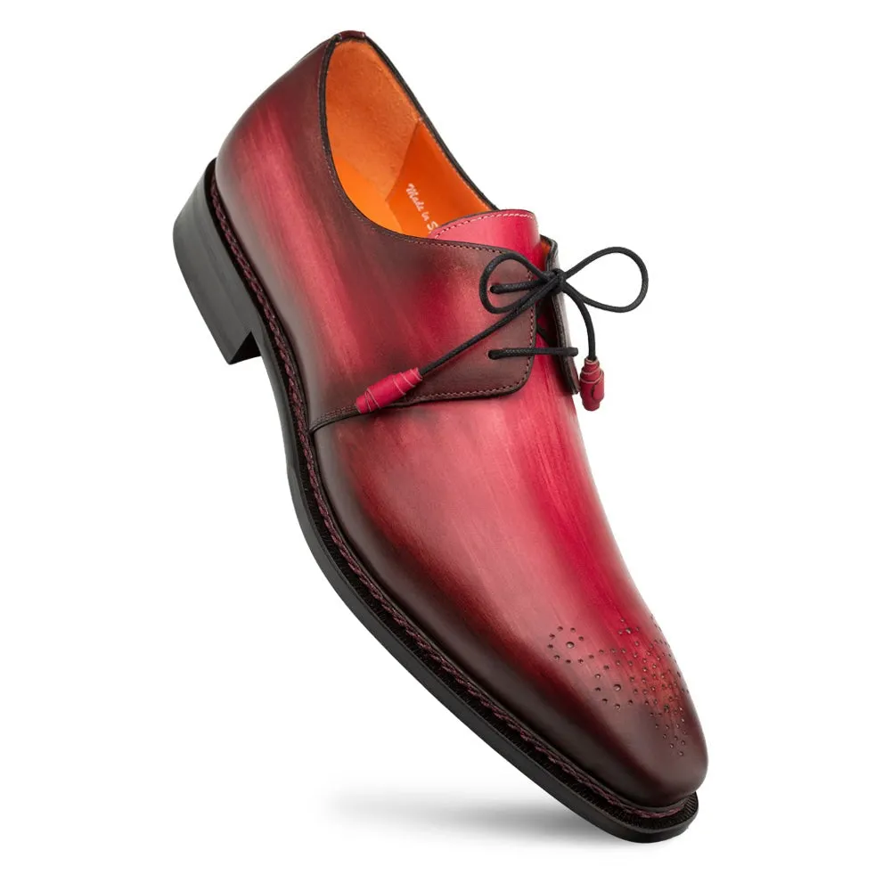 Mezlan Principe 20842 Men's Shoes Burgundy & Rust Patina Leather Derby Oxfords (MZ3684)