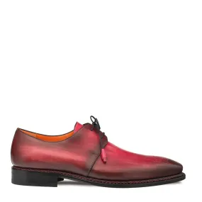 Mezlan Principe 20842 Men's Shoes Burgundy & Rust Patina Leather Derby Oxfords (MZ3684)