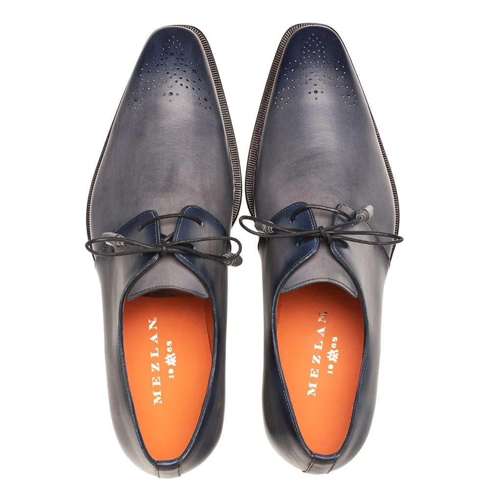 Mezlan Principe 20842 Men's Shoes Gray & Rust Patina Leather Derby Oxfords (MZ3683)