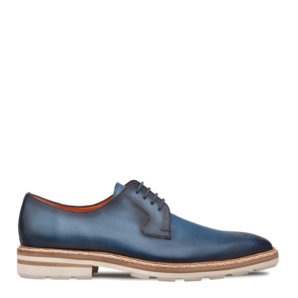 Mezlan R20615 Men's Shoes Blue Calf-Skin Leather Lightweight Derby Oxfords (MZ3597)