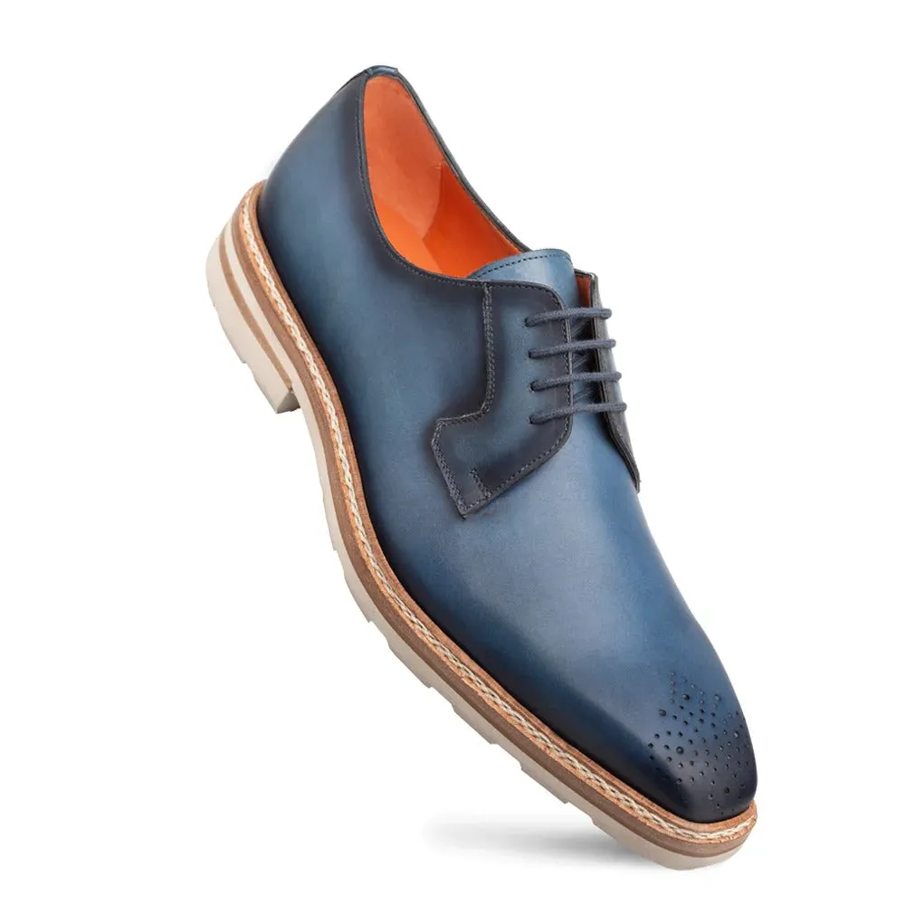 Mezlan R20615 Men's Shoes Blue Calf-Skin Leather Lightweight Derby Oxfords (MZ3597)