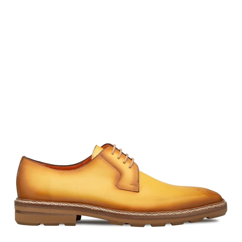 Mezlan R20615 Men's Shoes Yellow Calf-Skin Leather Lightweight Derby Oxfords (MZ3596)