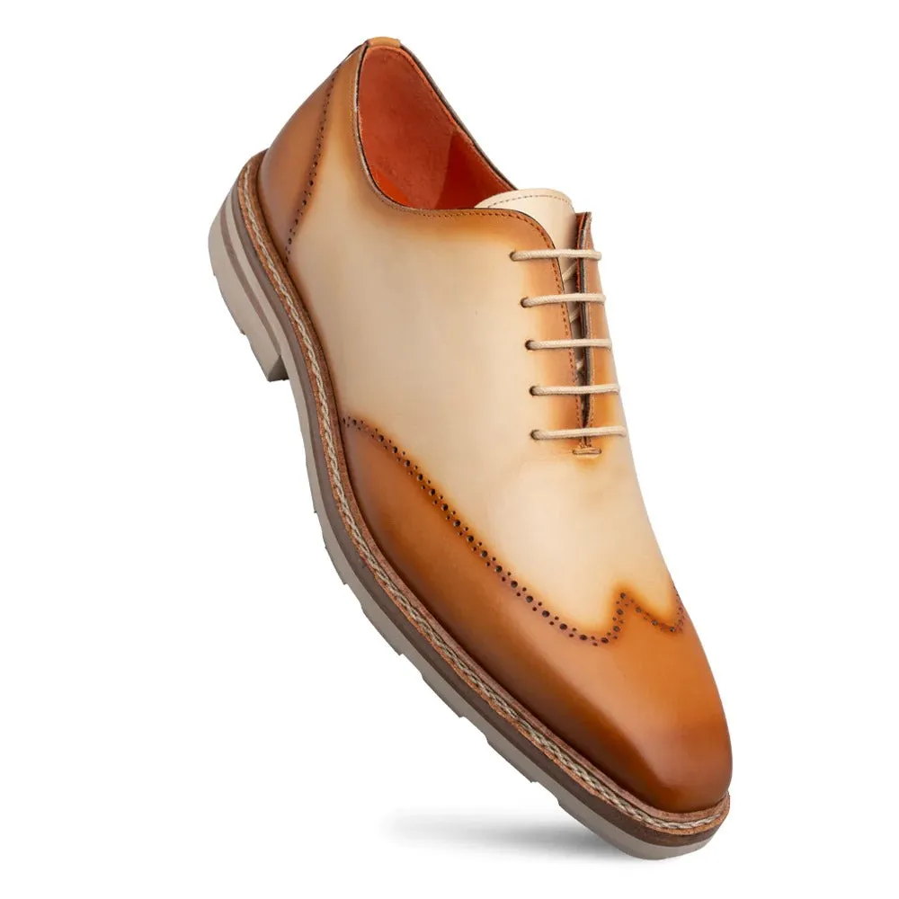 Mezlan R20664 Men's Shoes Tan & Bone Calf-Skin Leather Lightweight Oxfords (MZ3598)