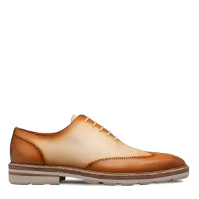 Mezlan R20664 Men's Shoes Tan & Bone Calf-Skin Leather Lightweight Oxfords (MZ3598)