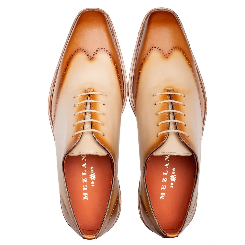 Mezlan R20664 Men's Shoes Tan & Bone Calf-Skin Leather Lightweight Oxfords (MZ3598)