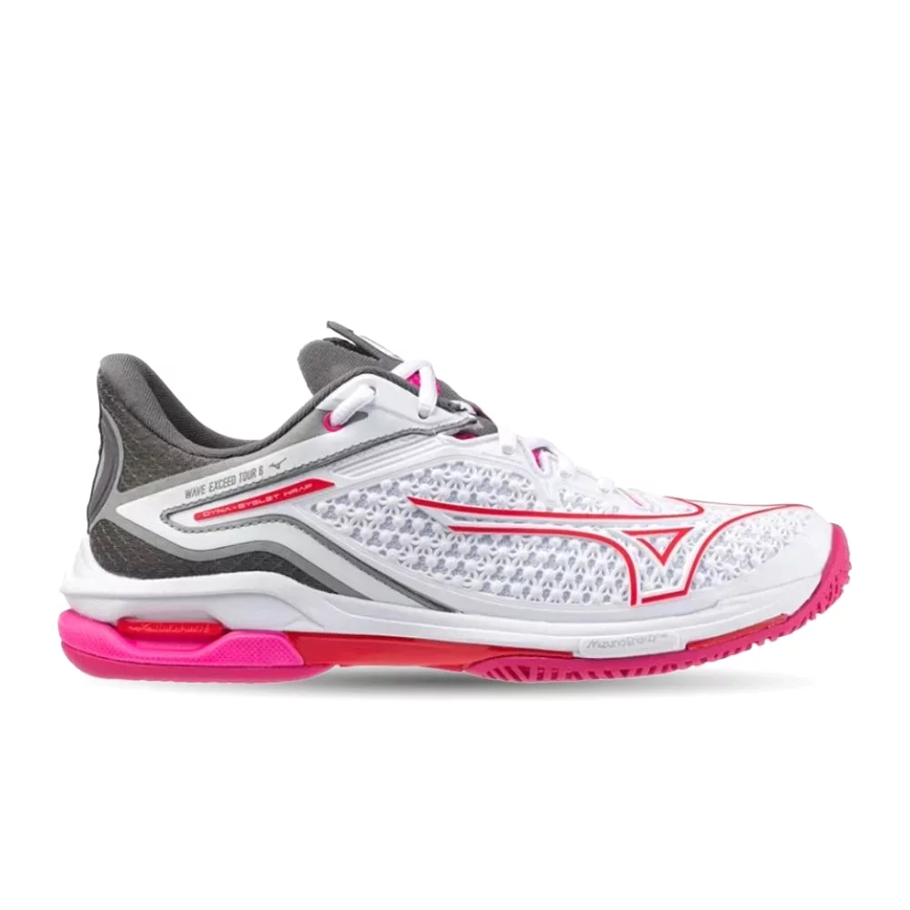 Mizuno Women's Wave Exceed Tour 6 AC - White/Radiant Red