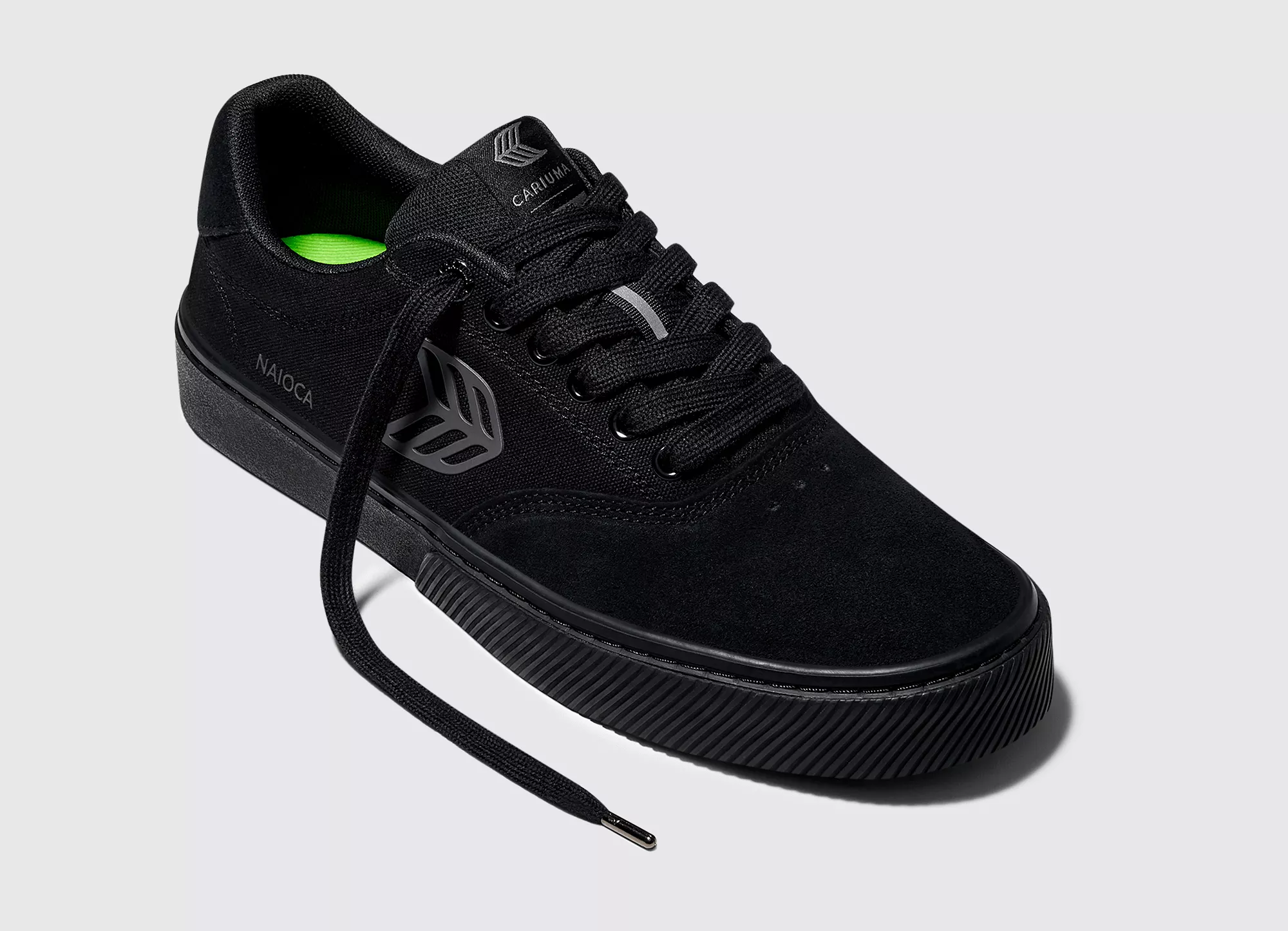 NAIOCA PRO All Black Suede and Canvas Ash Grey Logo Sneaker Men