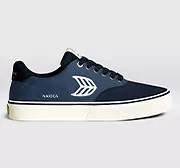 NAIOCA PRO Navy Suede Shadow Blue Canvas Ivory Logo Sneaker Men