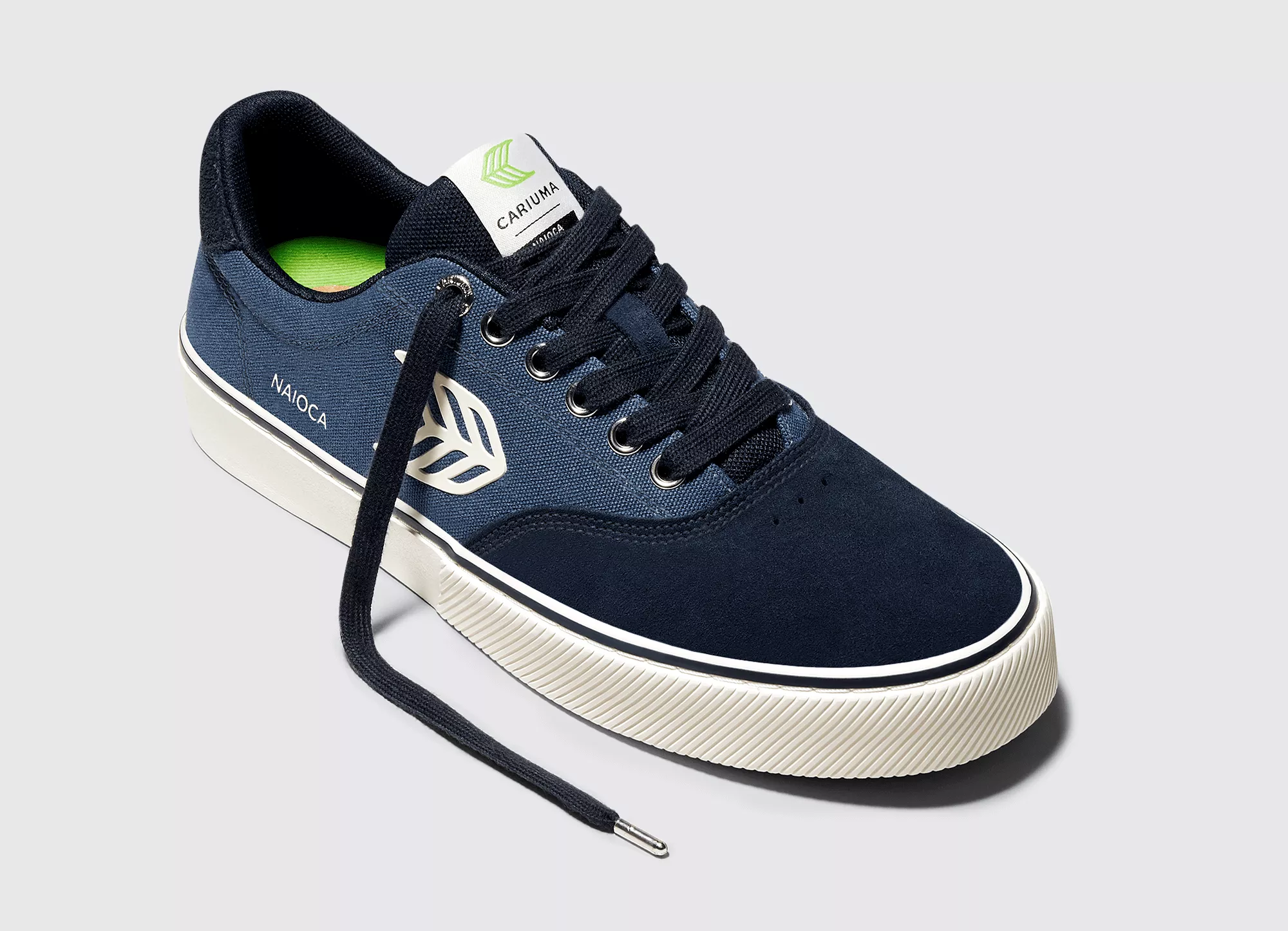 NAIOCA PRO Navy Suede Shadow Blue Canvas Ivory Logo Sneaker Men