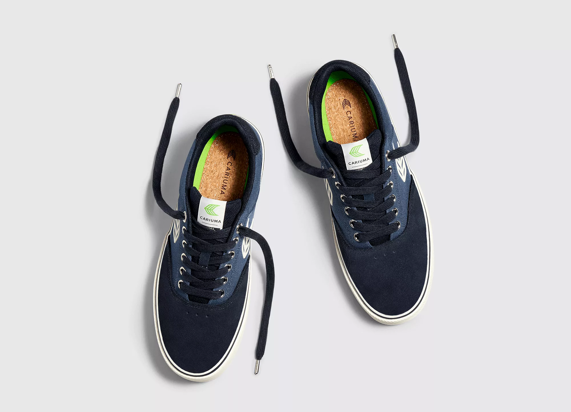 NAIOCA PRO Navy Suede Shadow Blue Canvas Ivory Logo Sneaker Men