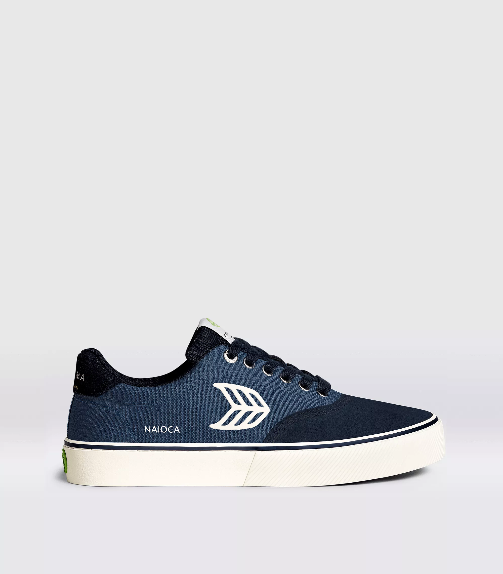 NAIOCA PRO Navy Suede Shadow Blue Canvas Ivory Logo Sneaker Women