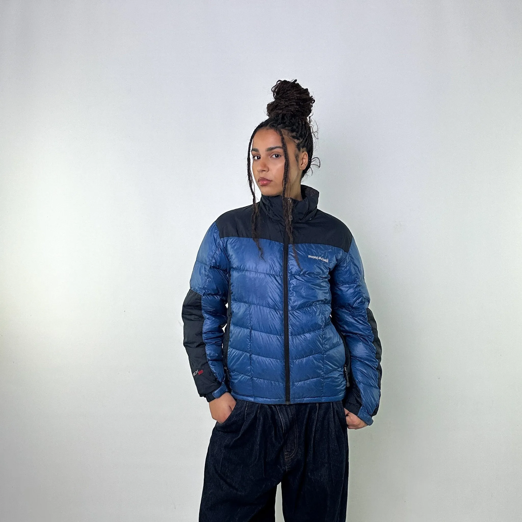 Navy Blue y2ks Mont Bell EX 800 Puffer Jacket Coat (S)