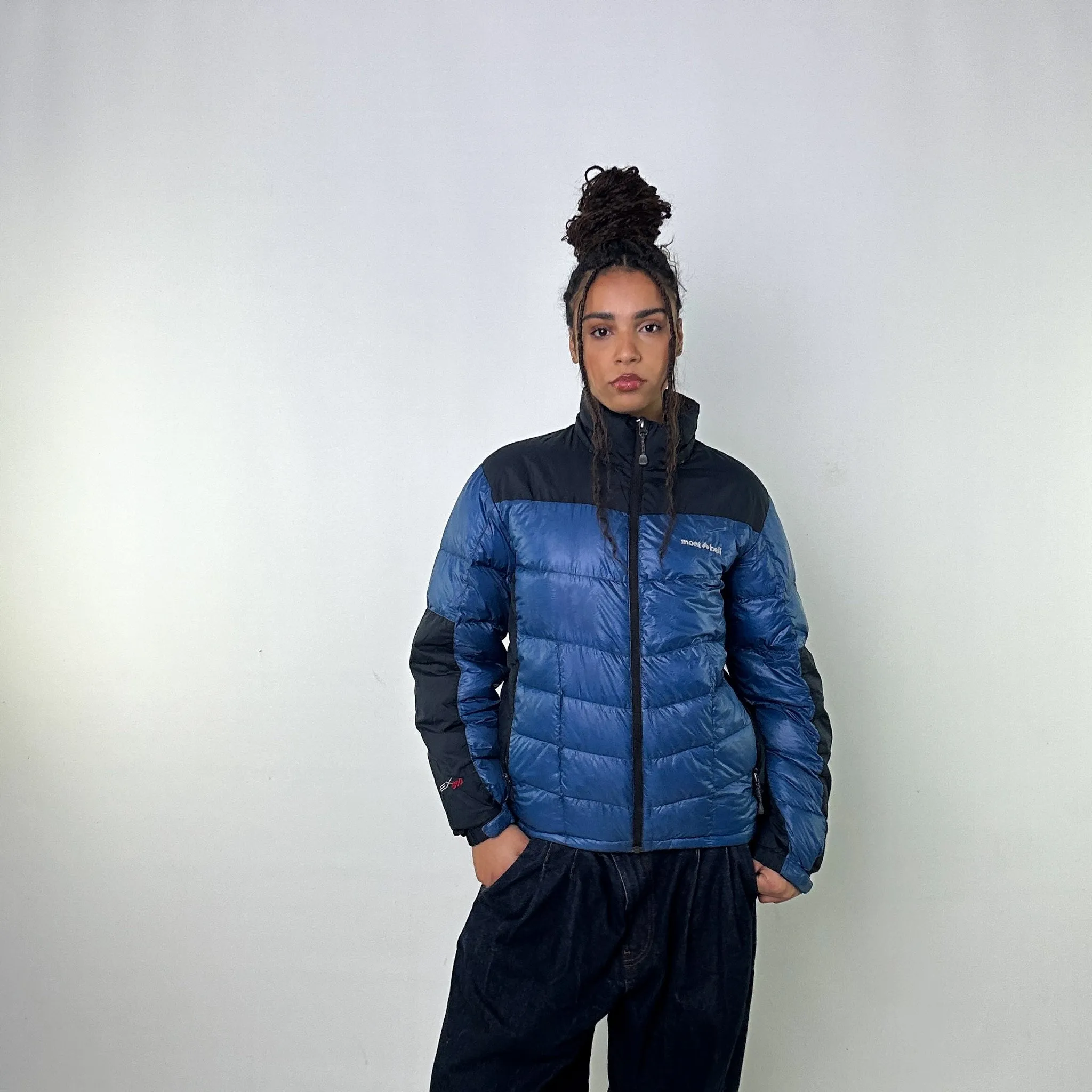 Navy Blue y2ks Mont Bell EX 800 Puffer Jacket Coat (S)