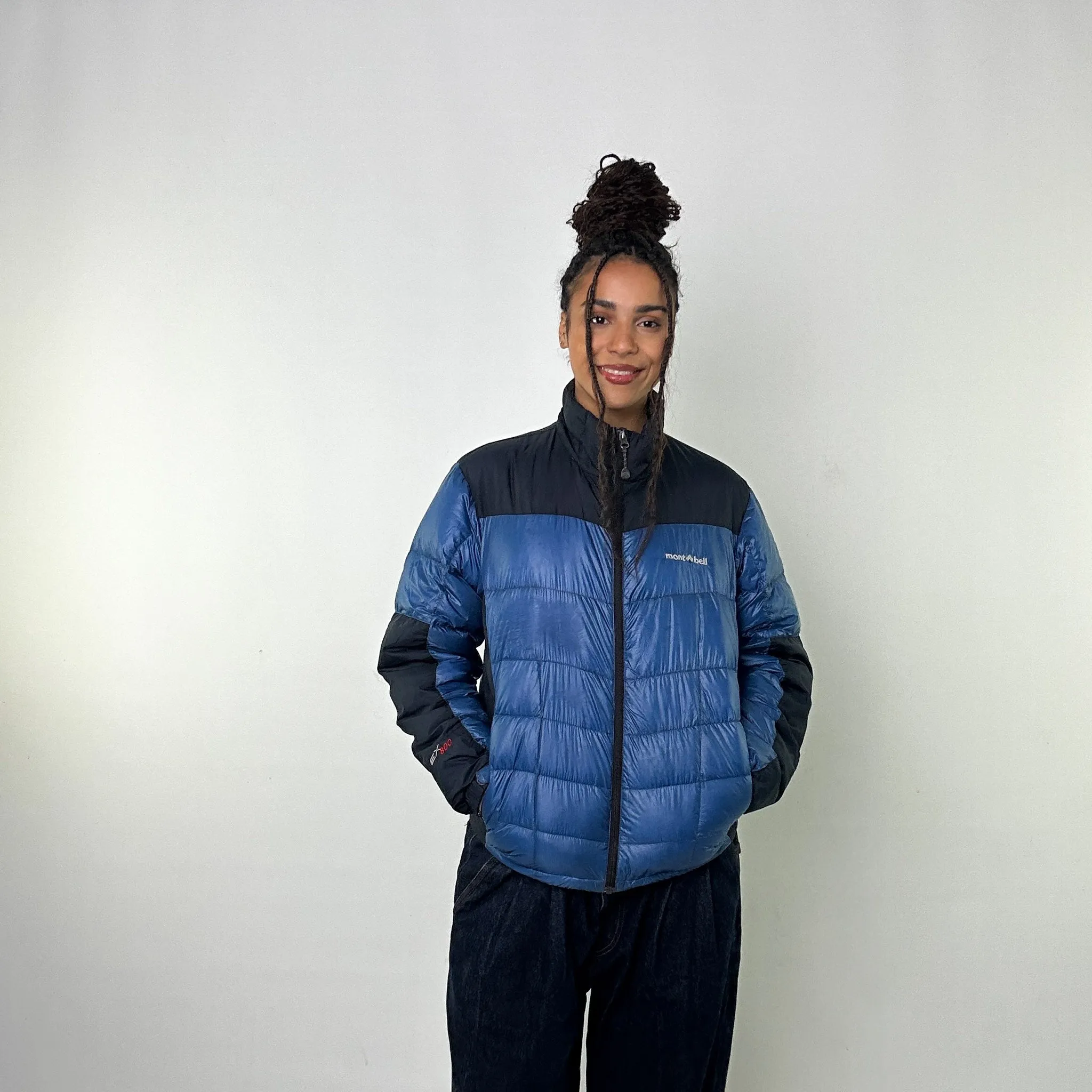 Navy Blue y2ks Mont Bell EX 800 Puffer Jacket Coat (S)