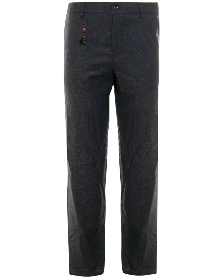 Navy Salt and  Pepper Wool Trouser