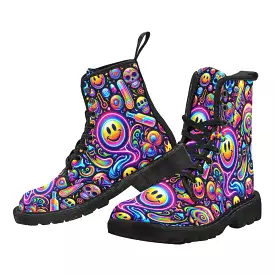 Neon Bliss Men's Canvas Rave Boots