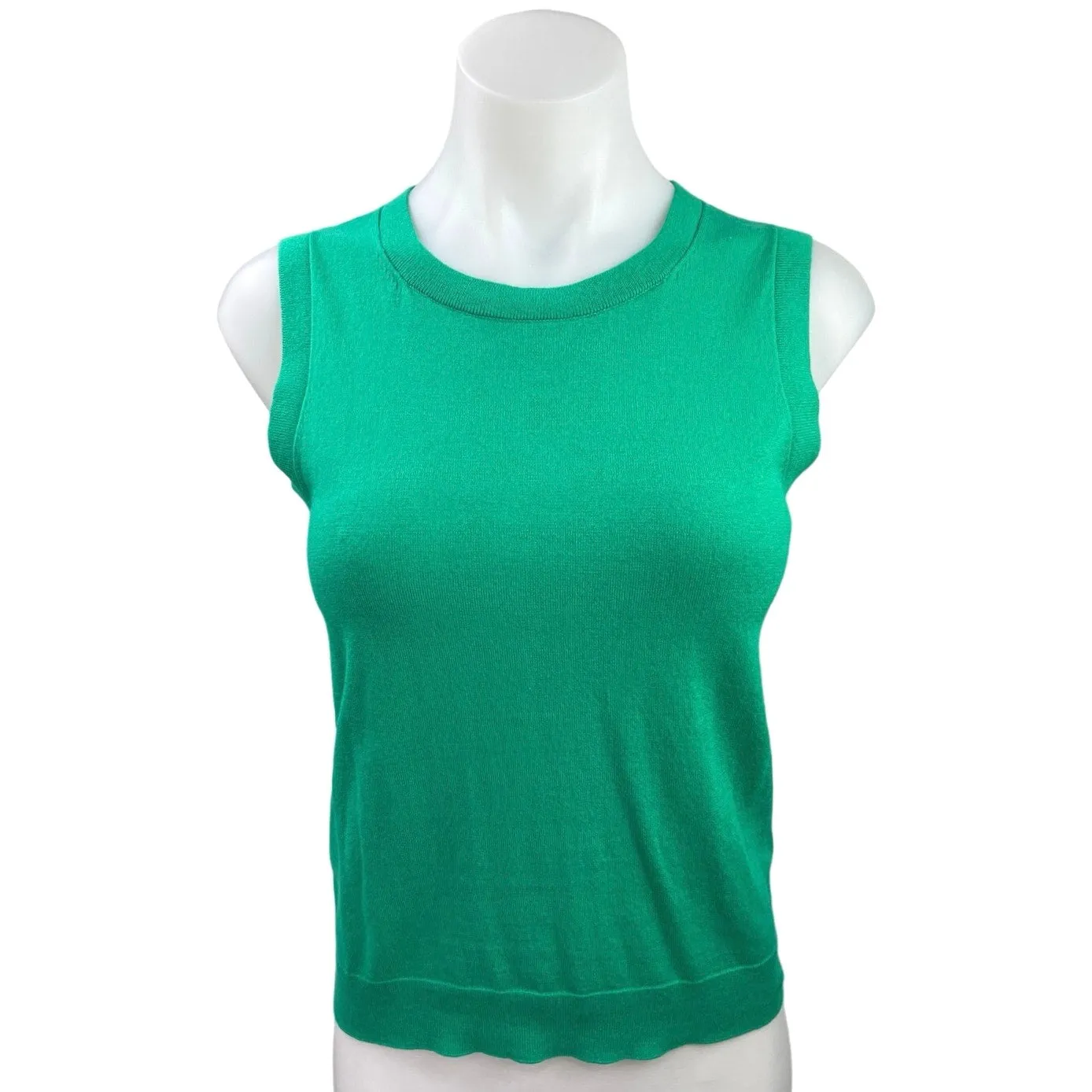 NEW J.Crew Green Sleeveless Pullover Crew Neck Shell Sweater Vest Tank Top Sz XS