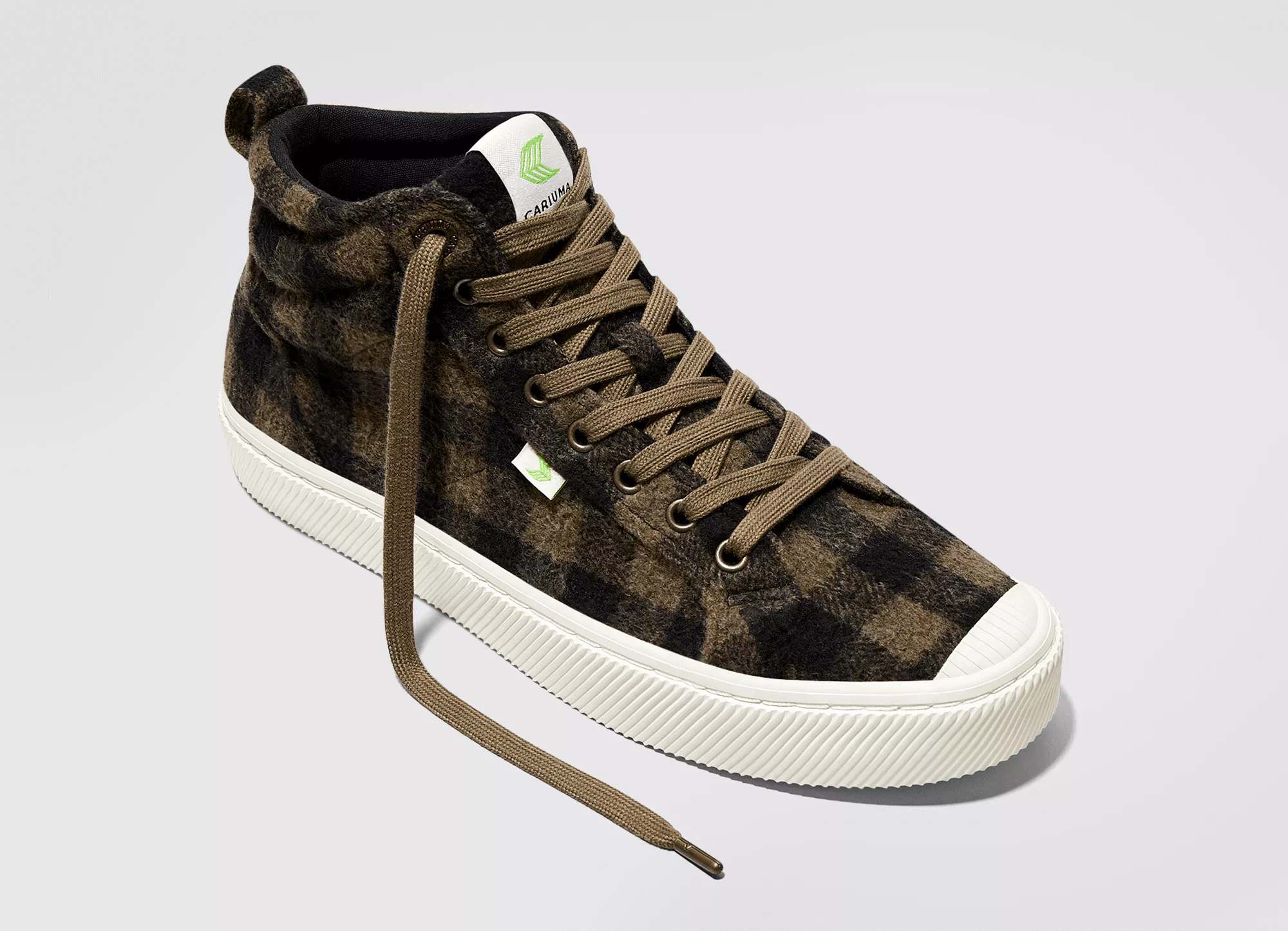 OCA High Brown Plaid Sneaker Women