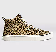 OCA High Stripe Leopard Print Canvas Sneaker Men