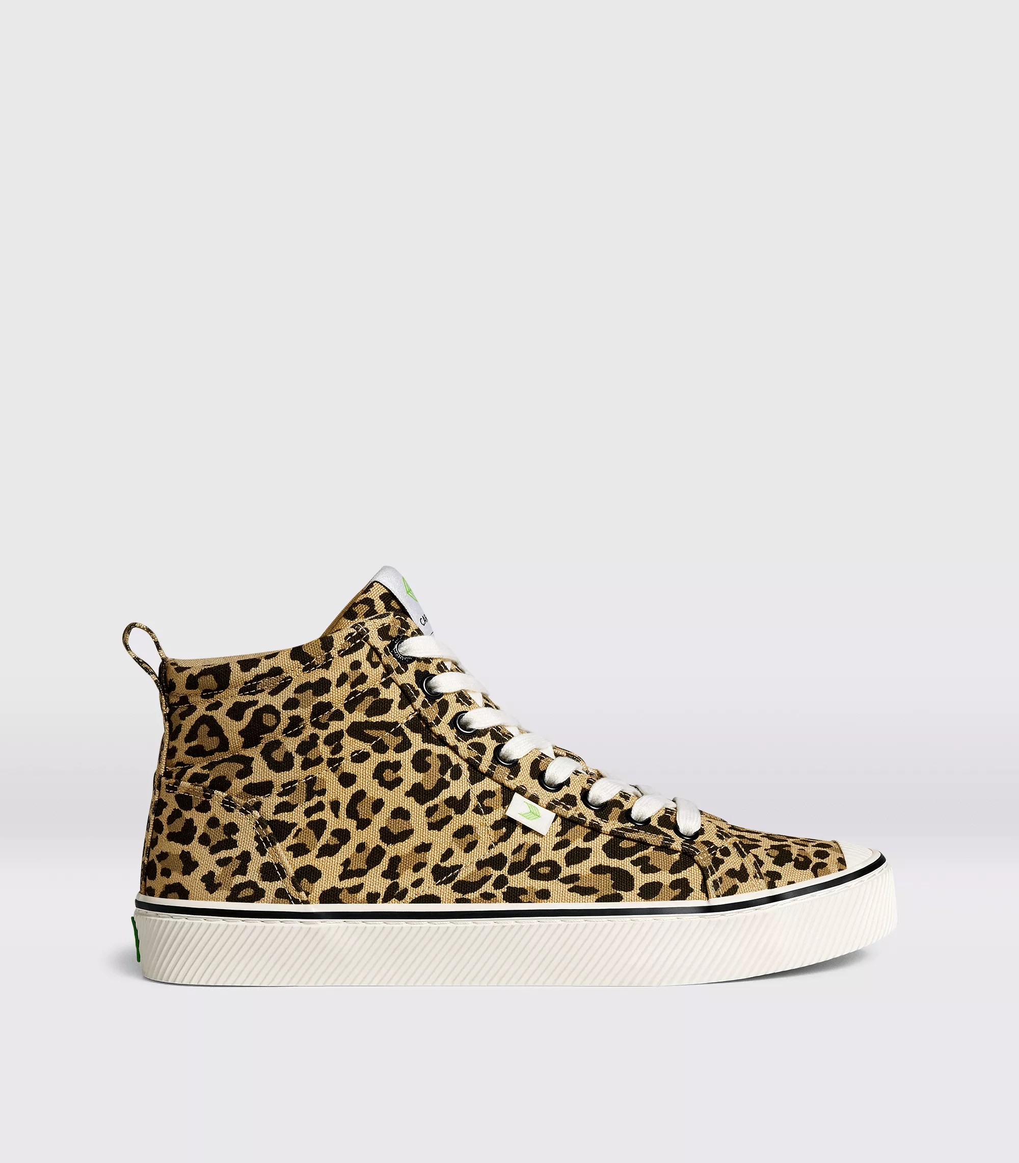 OCA High Stripe Leopard Print Canvas Sneaker Women