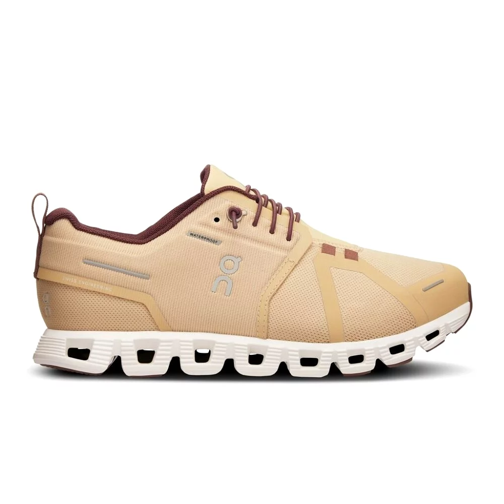 On Women's Cloud 5 Waterproof - Savannah/Ivory