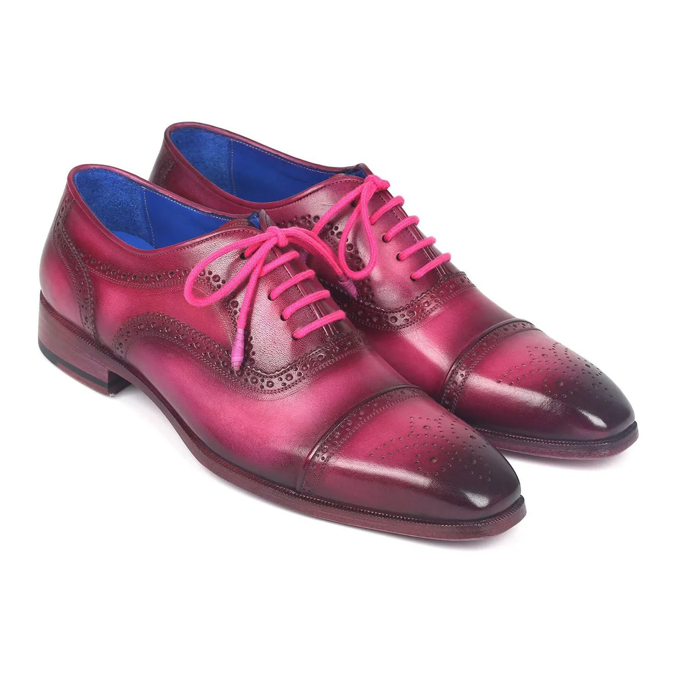 Paul Parkman 024-FUX Men's Shoes Fuxia Calf-Skin Leather Captoe Oxfords (PM6284)