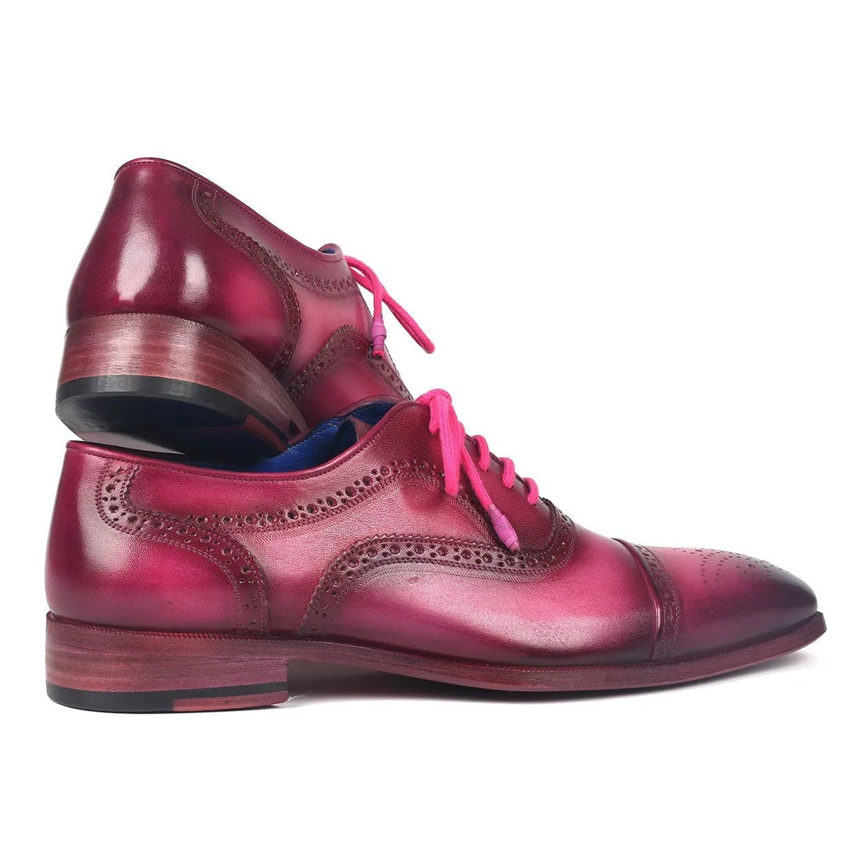 Paul Parkman 024-FUX Men's Shoes Fuxia Calf-Skin Leather Captoe Oxfords (PM6284)