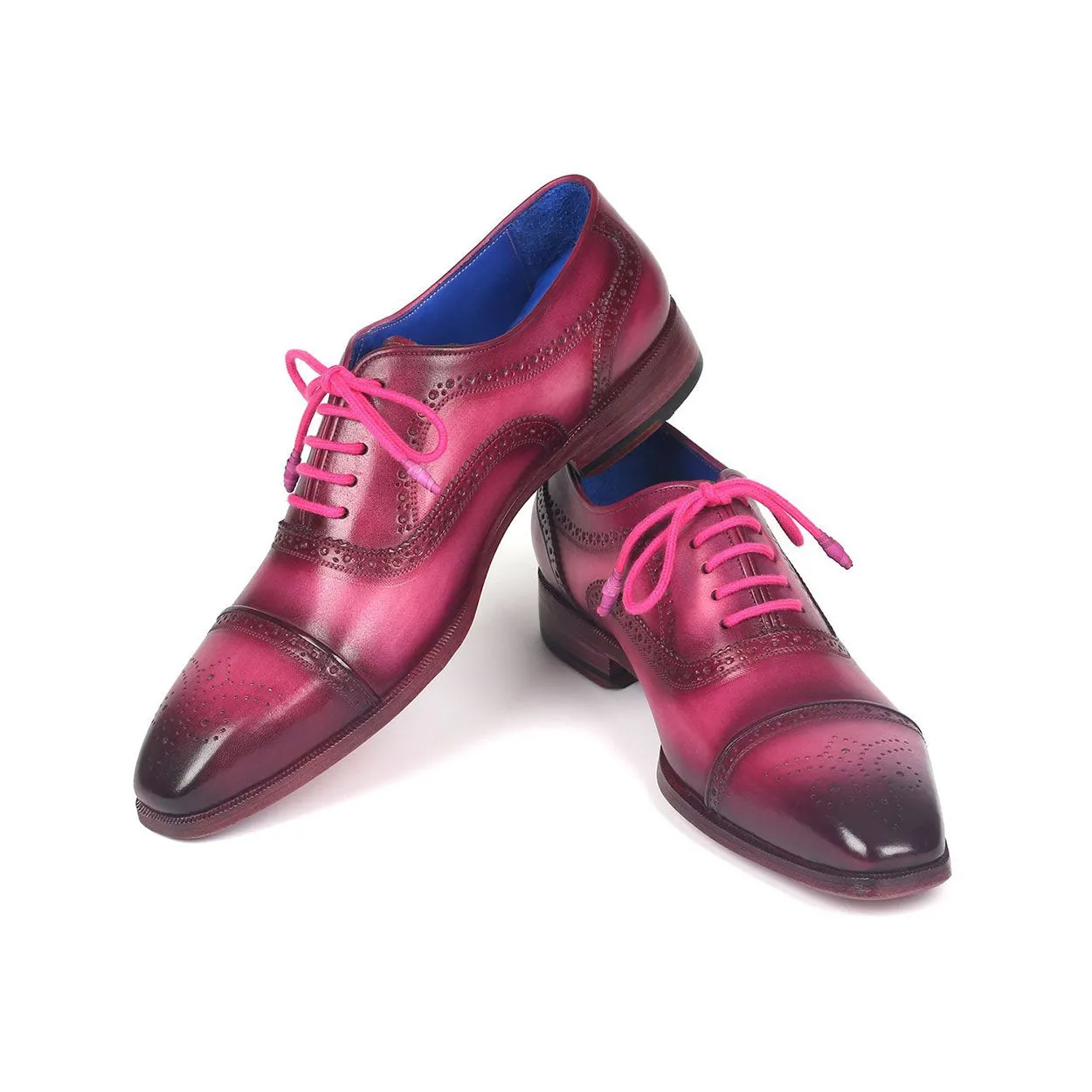 Paul Parkman 024-FUX Men's Shoes Fuxia Calf-Skin Leather Captoe Oxfords (PM6284)