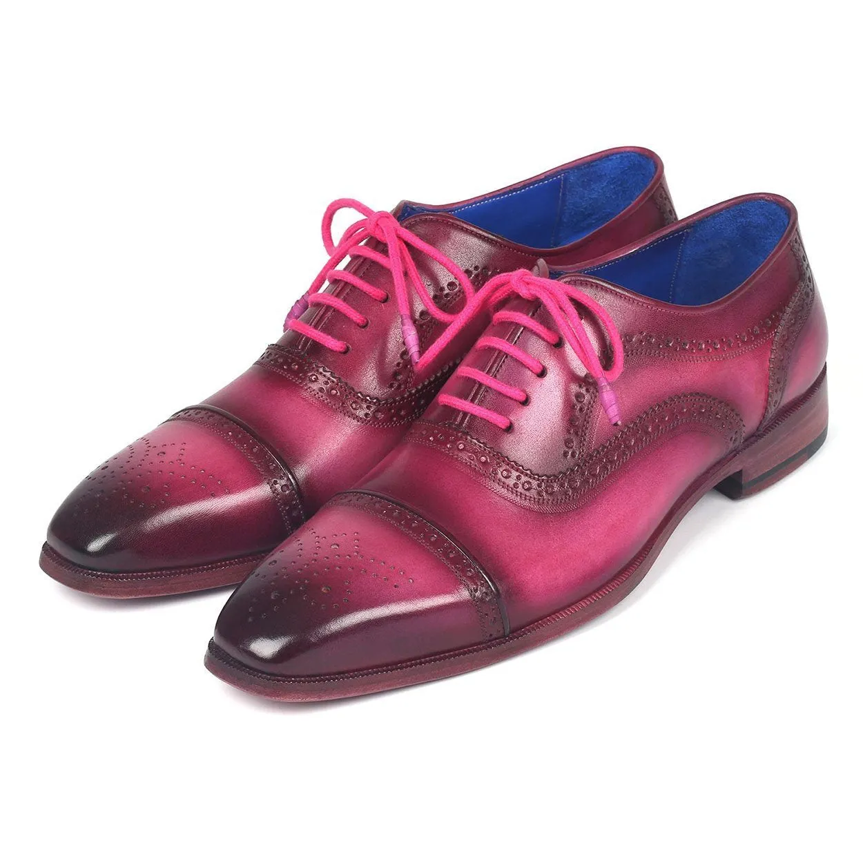 Paul Parkman 024-FUX Men's Shoes Fuxia Calf-Skin Leather Captoe Oxfords (PM6284)