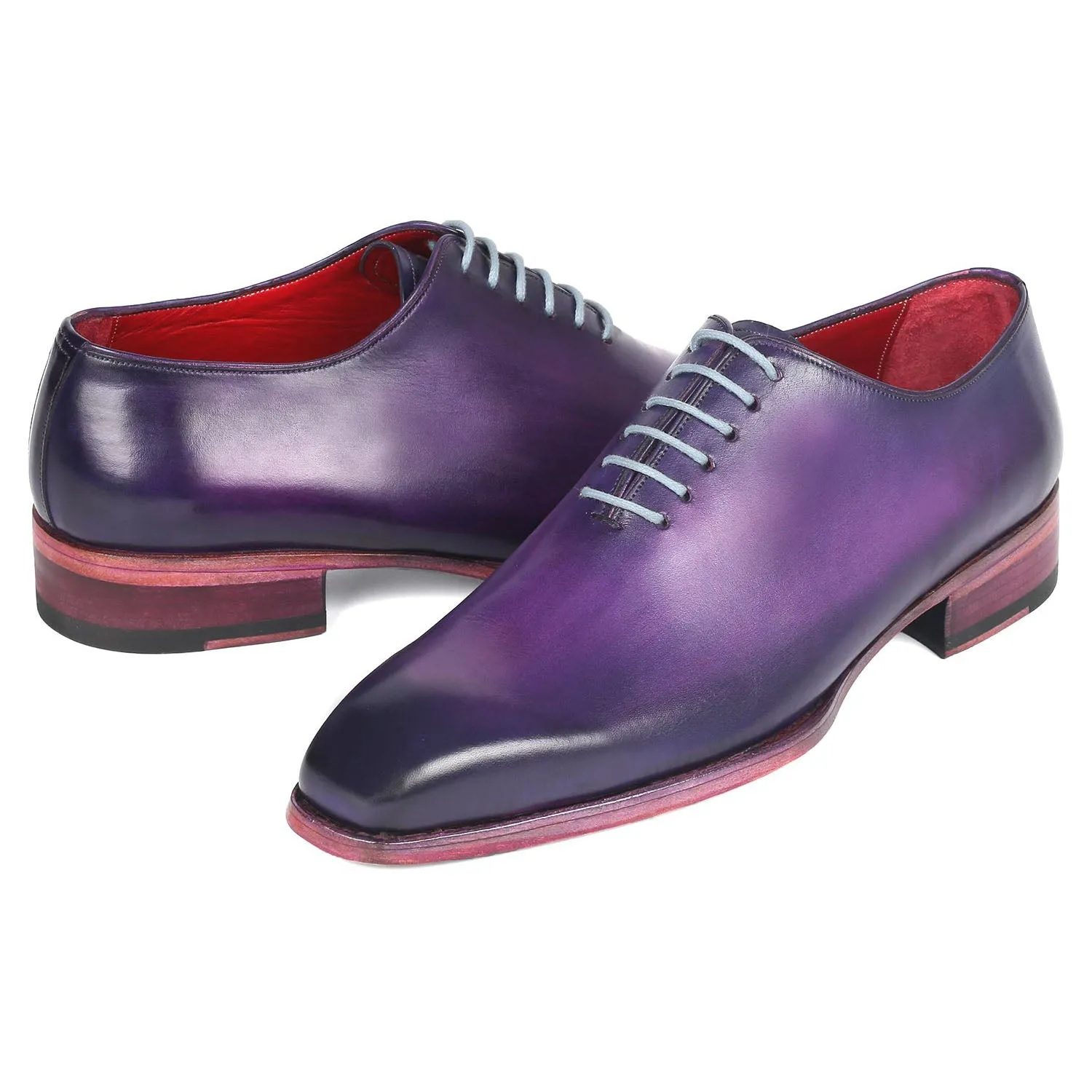 Paul Parkman 044PRP Men's Shoes Purple Calf-Skin Leather Wholecut Oxfords (PM6309)