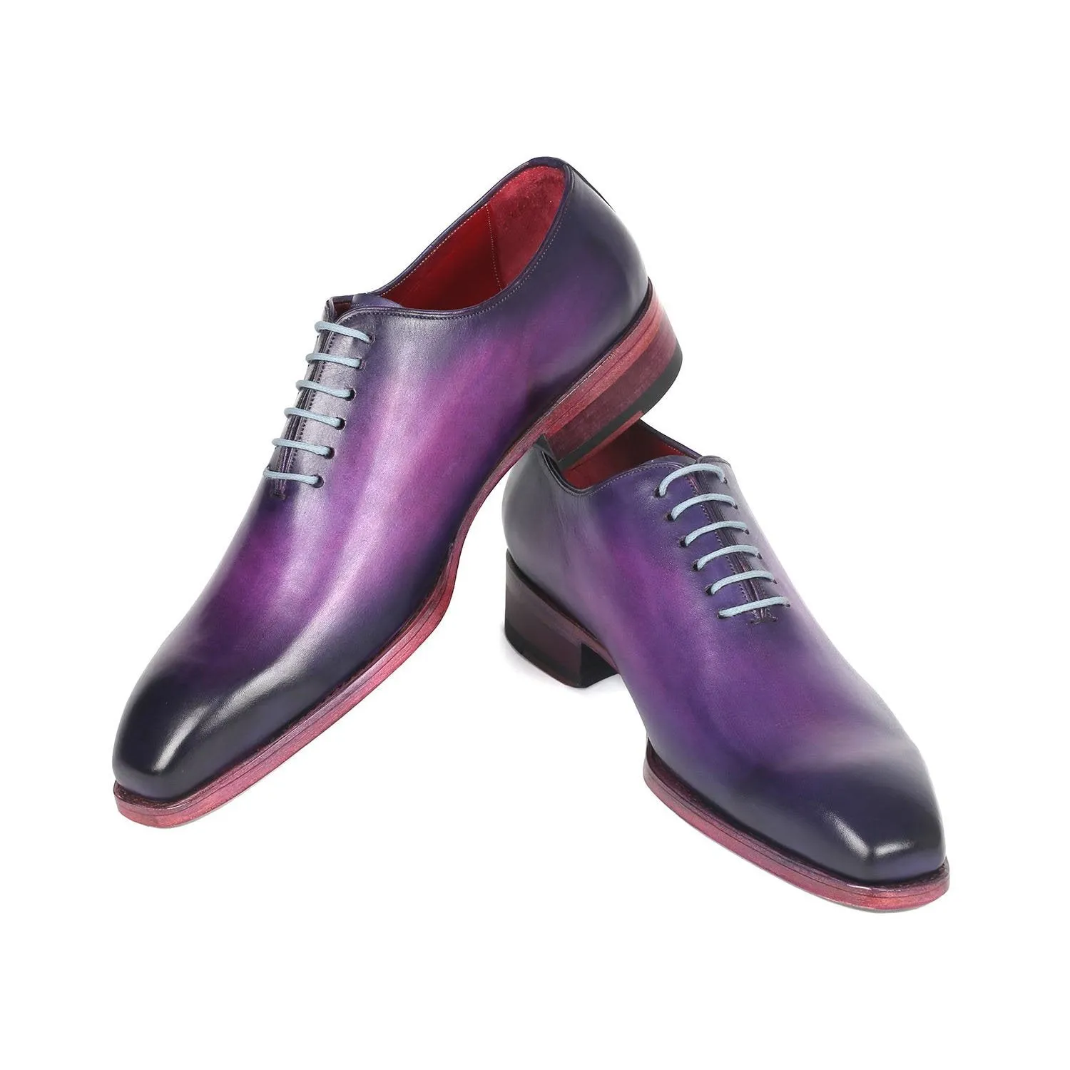 Paul Parkman 044PRP Men's Shoes Purple Calf-Skin Leather Wholecut Oxfords (PM6309)