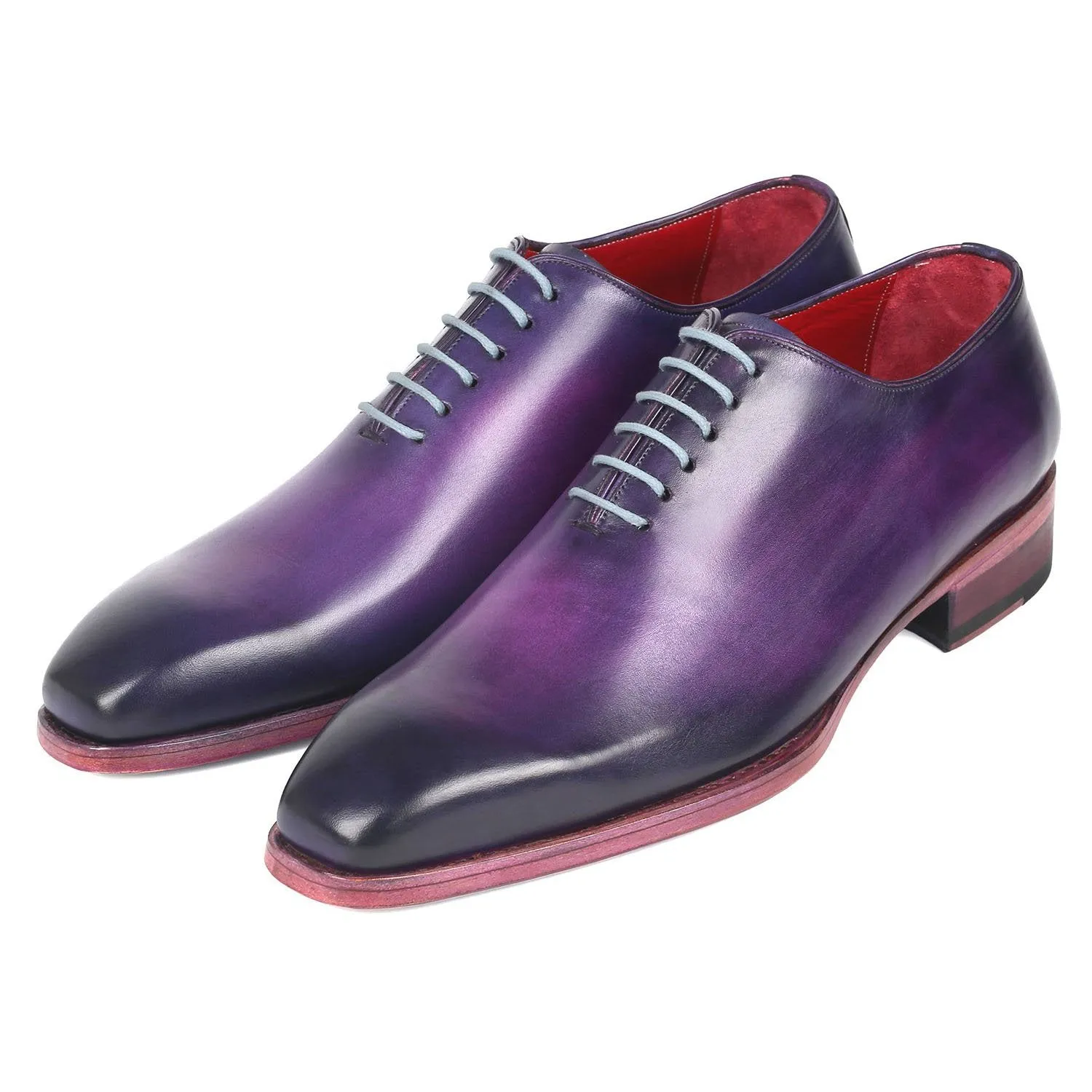 Paul Parkman 044PRP Men's Shoes Purple Calf-Skin Leather Wholecut Oxfords (PM6309)