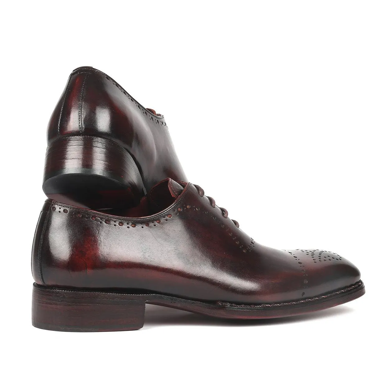 Paul Parkman 56BRD83 Men's Shoes Dark Bordeaux Calf-Skin Leather Gooyear Welted Oxfords (PM6272)