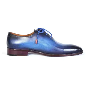 Paul Parkman 755-BLU Men's Shoes Blue Calf-Skin Leather Whole-Cut Oxfords (PM6304)