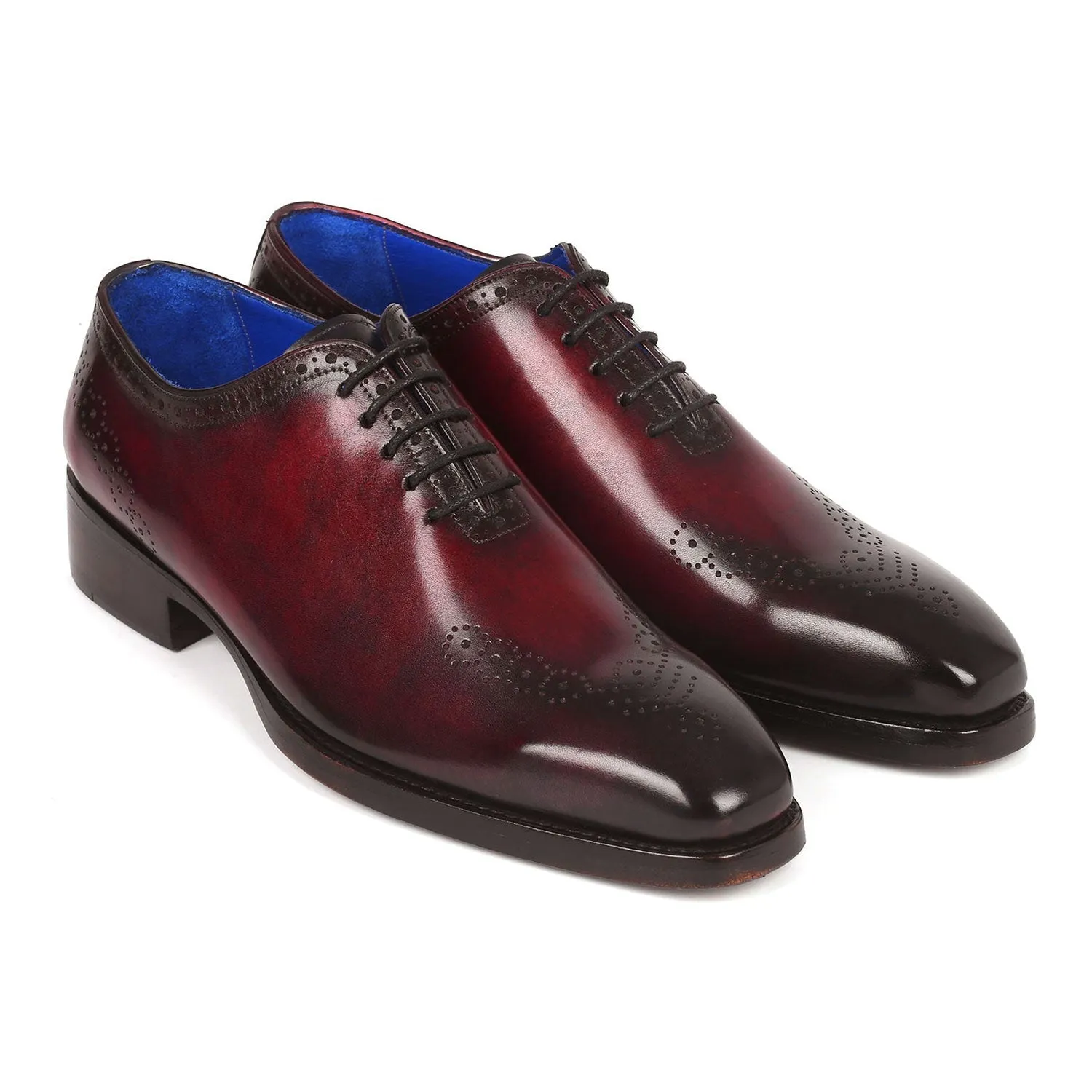 Paul Parkman 7614-BRD Men's Shoes Bordeaux Calf-Skin Leather Goodyear Welted Dress Oxfords (PM6328)