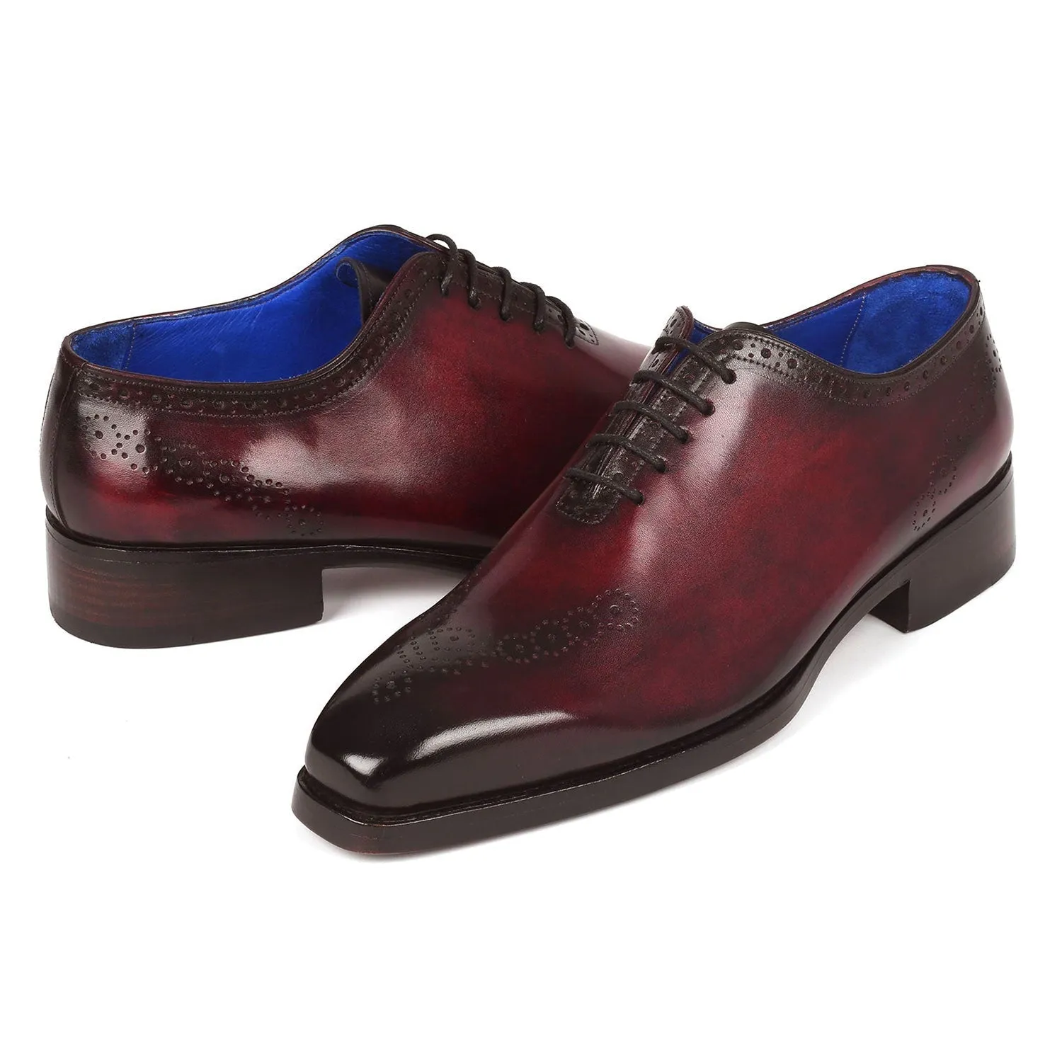 Paul Parkman 7614-BRD Men's Shoes Bordeaux Calf-Skin Leather Goodyear Welted Dress Oxfords (PM6328)