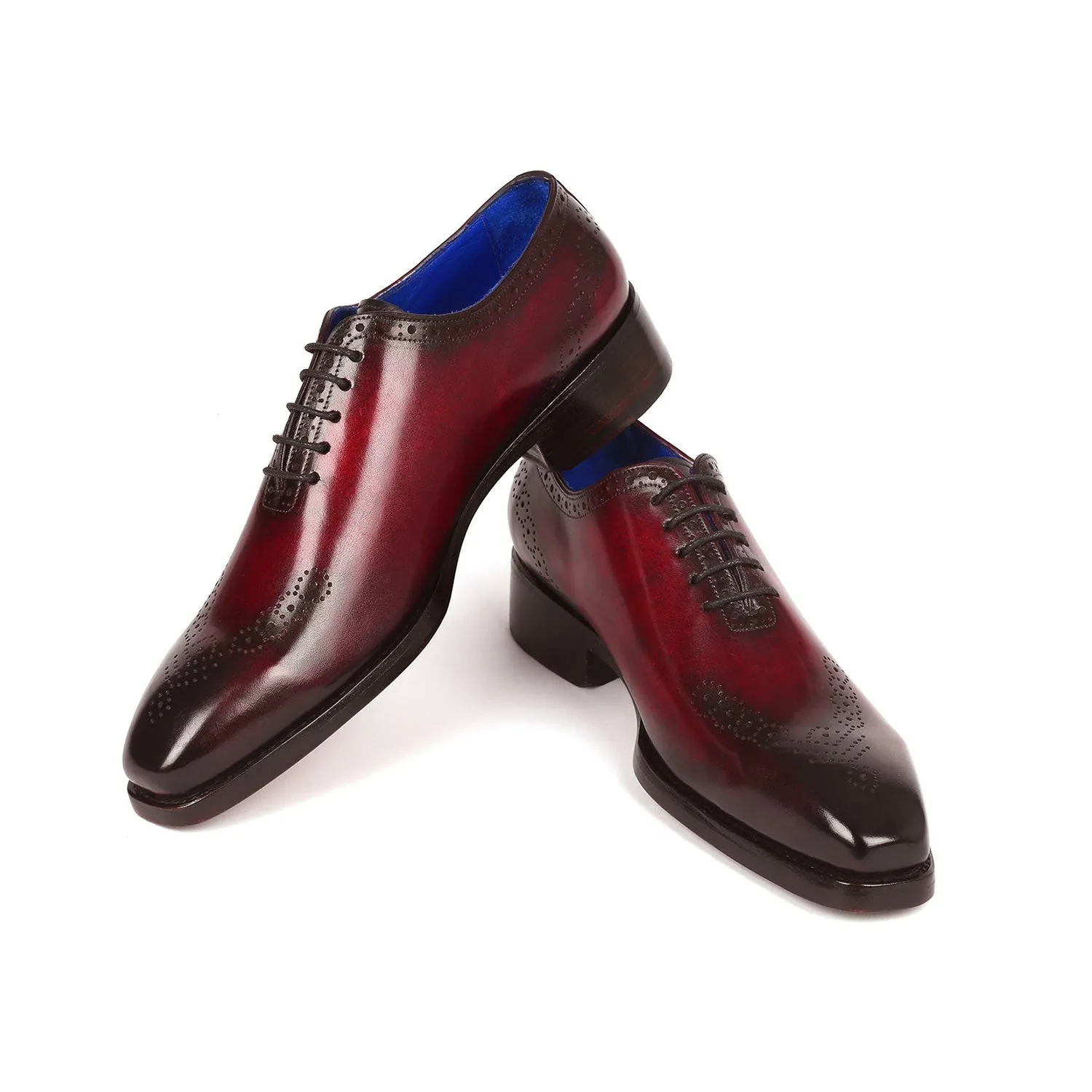 Paul Parkman 7614-BRD Men's Shoes Bordeaux Calf-Skin Leather Goodyear Welted Dress Oxfords (PM6328)