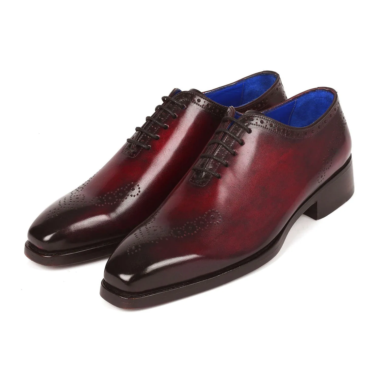 Paul Parkman 7614-BRD Men's Shoes Bordeaux Calf-Skin Leather Goodyear Welted Dress Oxfords (PM6328)