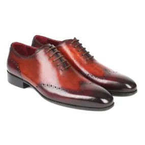 Paul Parkman 84BT76 Men's Shoes Brown & Bordeaux Calf-Skin Leather Wholecut Oxfords (PM6292)