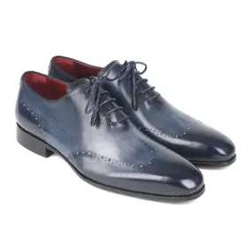 Paul Parkman 84NT76 Men's Shoes Navy Calf-Skin Leather Wholecut Oxfords (PM6293)