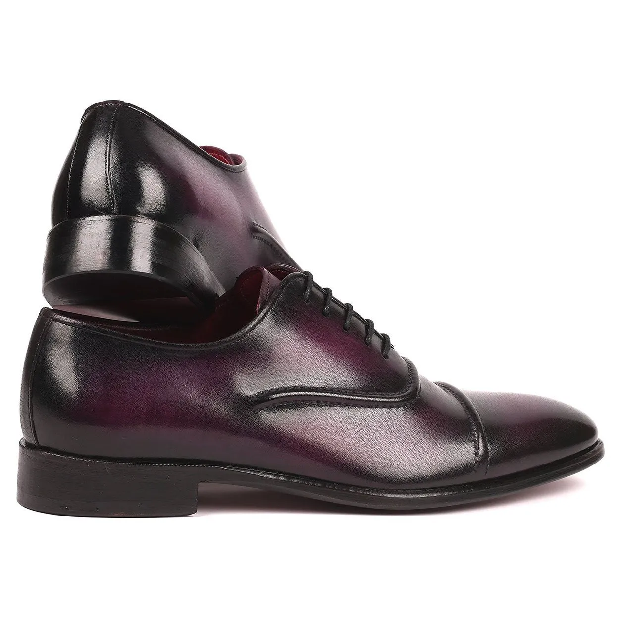 Paul Parkman Men's Purple Calf-Skin Leather Cap-Toe Oxfords 077-PRP (PM6164)