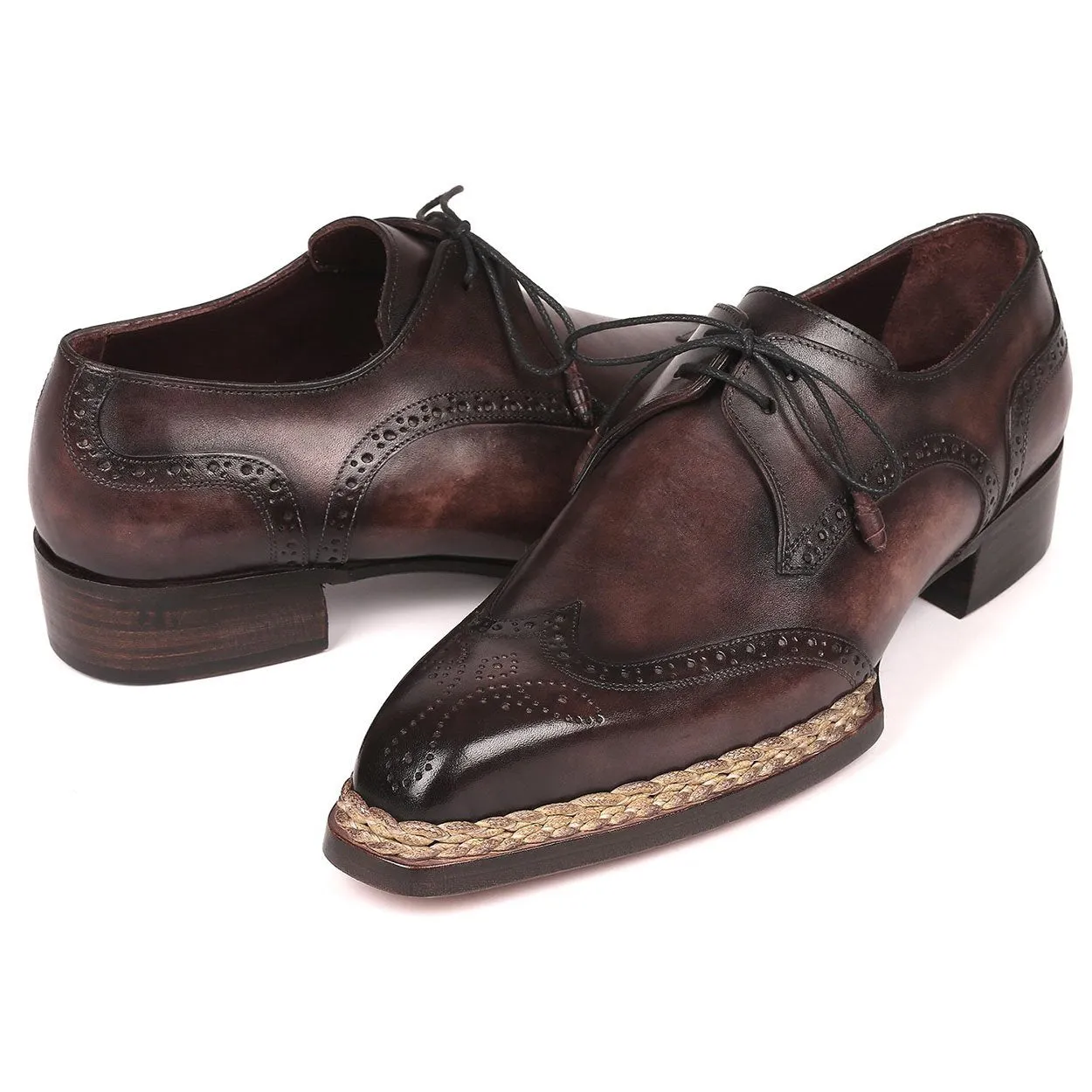 Paul Parkman Men's Shoes Bronze Calf-Skin Leather Norwegian Welted Derby Oxfords 8506-BRZ (PM6214)