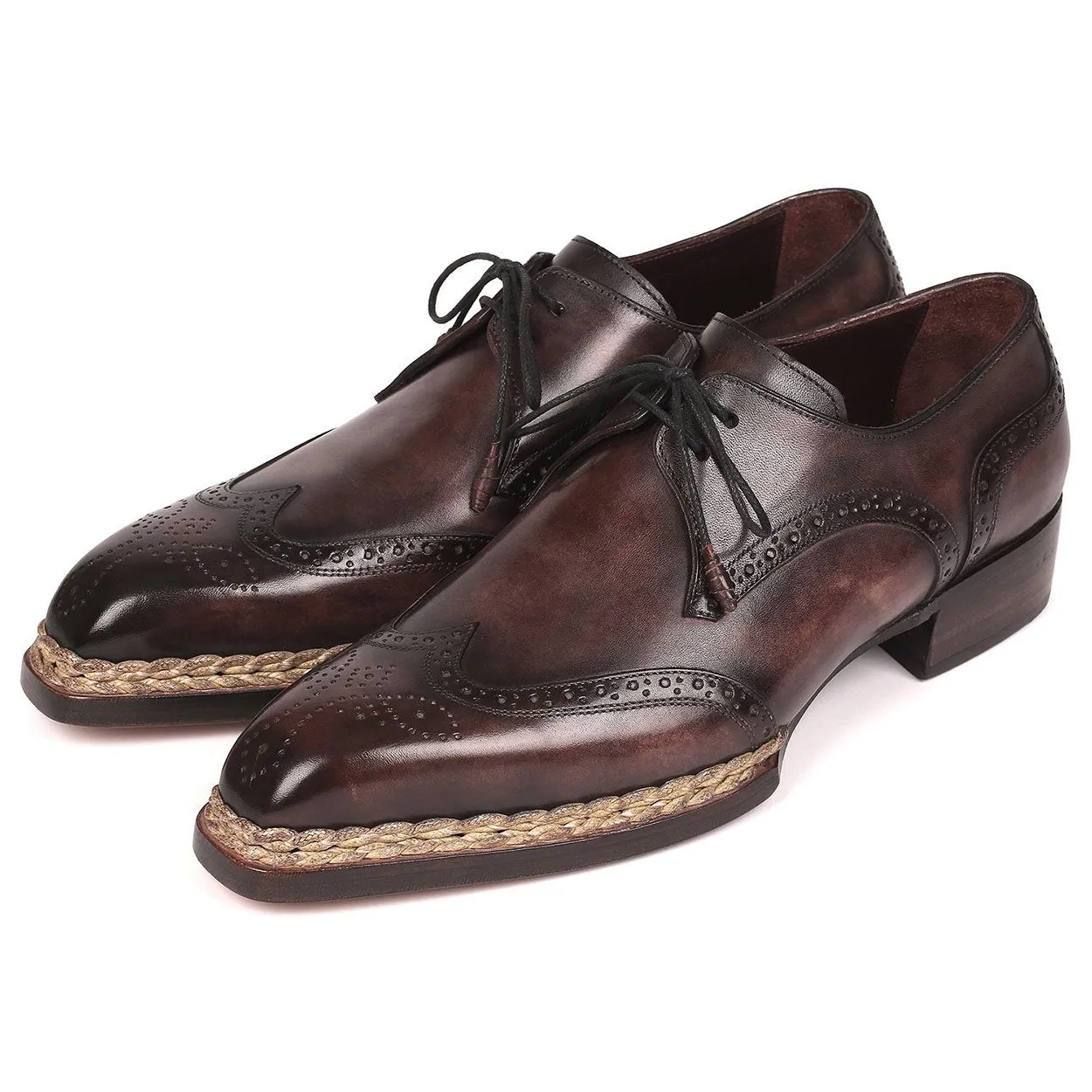 Paul Parkman Men's Shoes Bronze Calf-Skin Leather Norwegian Welted Derby Oxfords 8506-BRZ (PM6214)