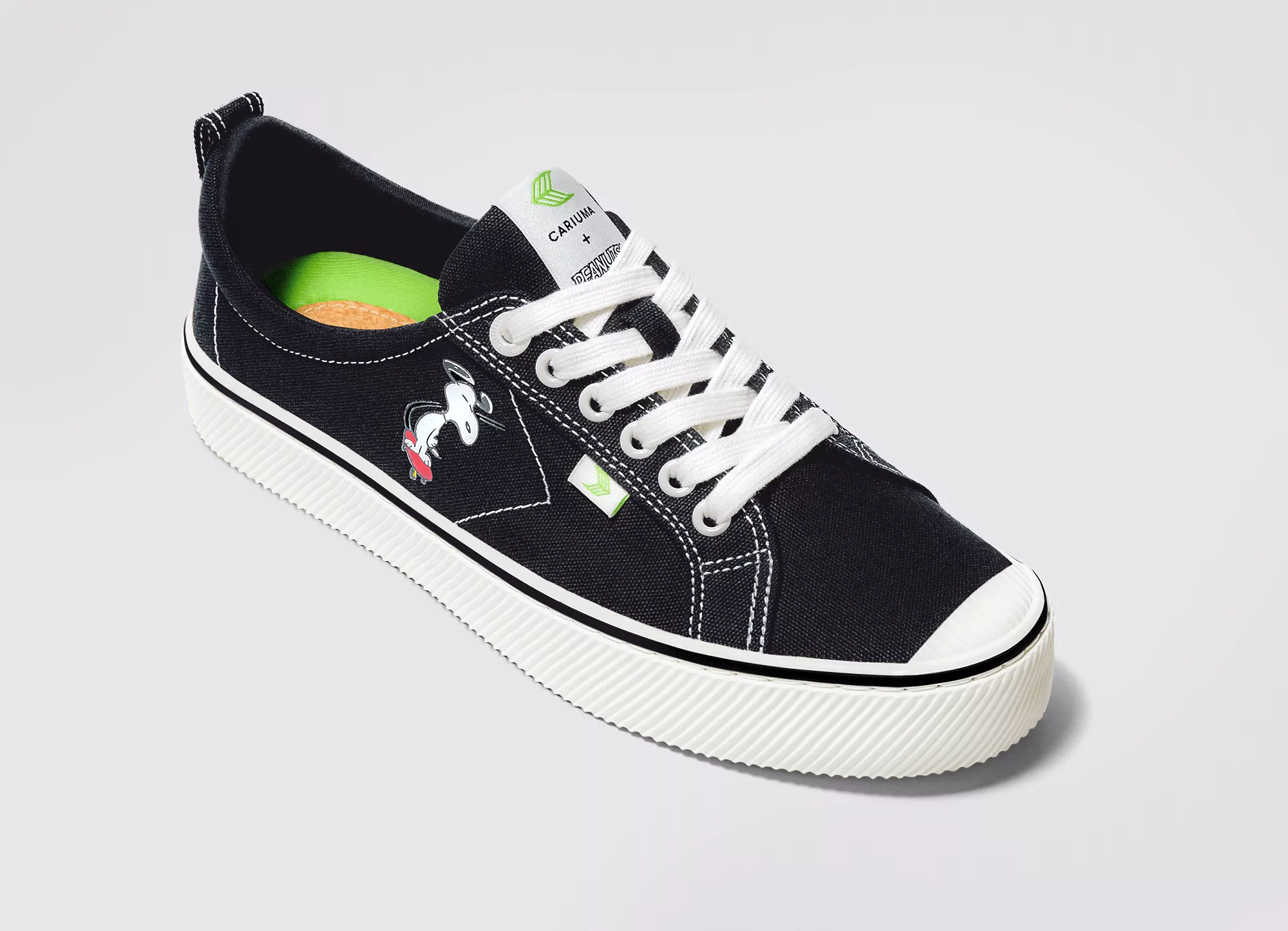 PEANUTS OCA Low Snoopy Skate Black Canvas Sneaker Men