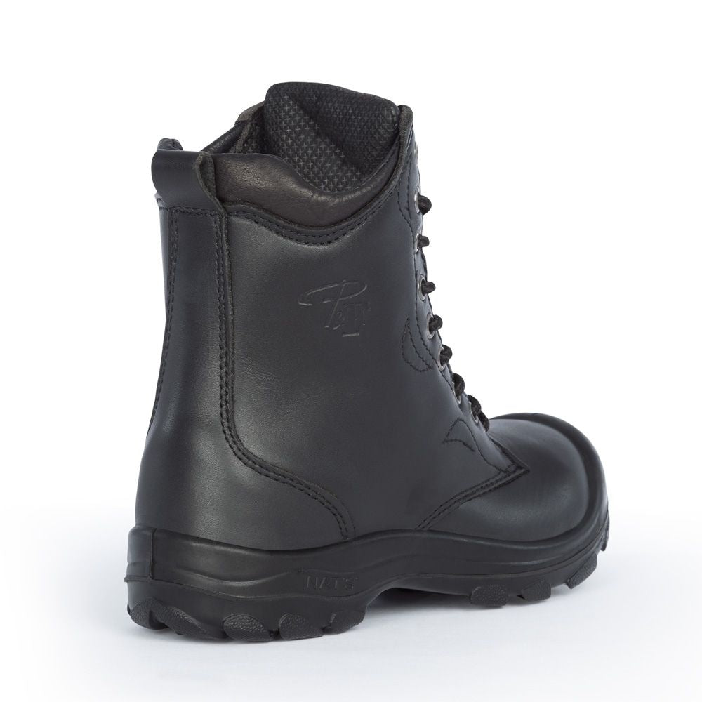 P&F S552 Women's 8 Steel Toe Leather Work Boot - Black