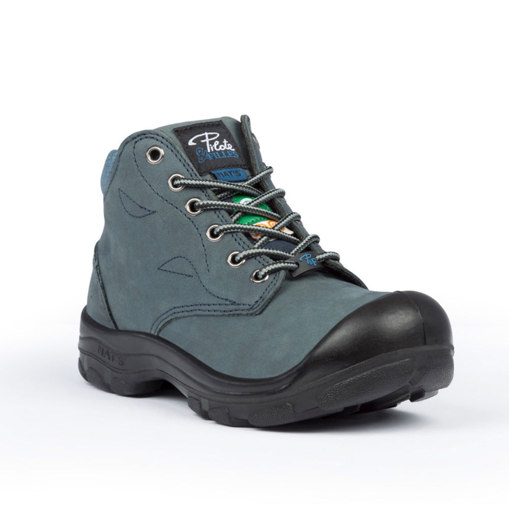 P&F S556B Women's 6 Steel Toe Work Boot With Side Zip - Marine