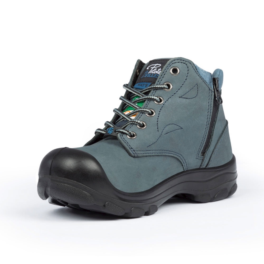 P&F S556B Women's 6 Steel Toe Work Boot With Side Zip - Marine